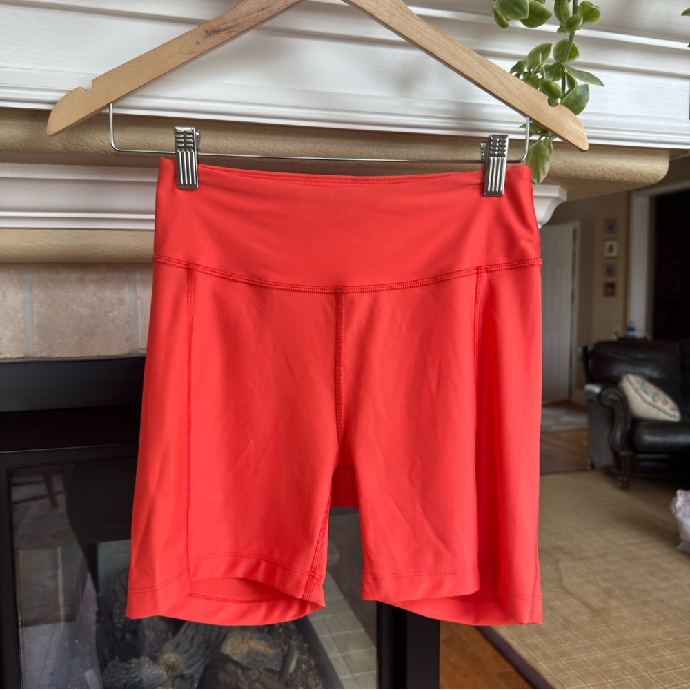 NWT Ourdoor Voices Splash Knit Shorts 5' Athletic Bike Shorts Coral Summer